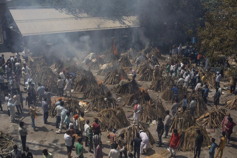 Funeral pyres for COVID victims in India